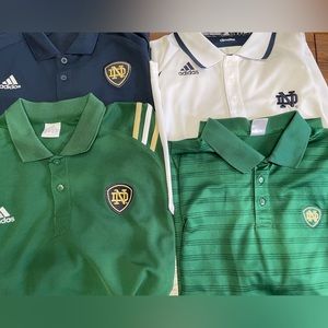 Lot of 4 Notre Dame Climalite Adidas Polos size Large